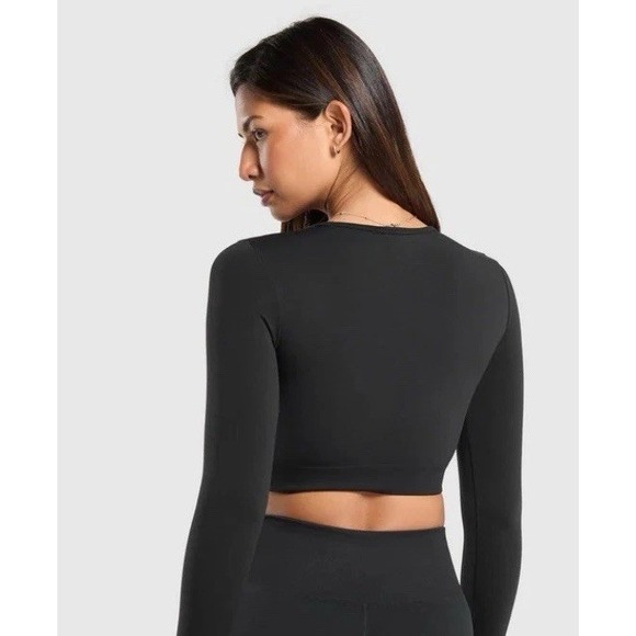 Gymshark Everyday Seamless Crop Top Black‎ US Size XXL Body Fit B7A2S - Picture 2 of 9